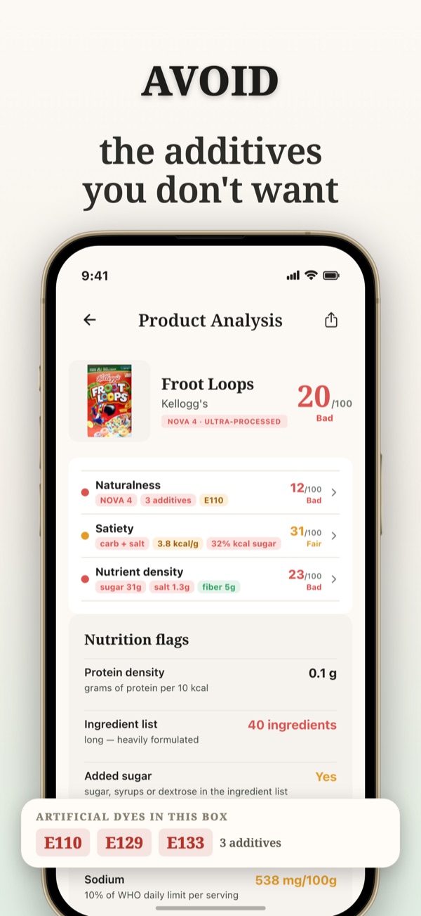 Truvi app explaining a product's ingredients